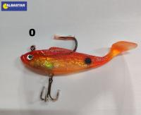 Gumová rybka Albastar s háčkem a trojháčkem 9cm-0